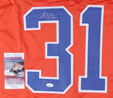 Grant Fuhr Signed Edmonton Oilers Jersey (JSA COA) 5xStanley Cup Champ Goalie