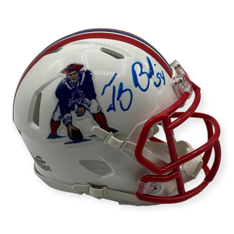 Tedy Bruschi Signed Autographed Patriots Throwback Mini Helmet JSA