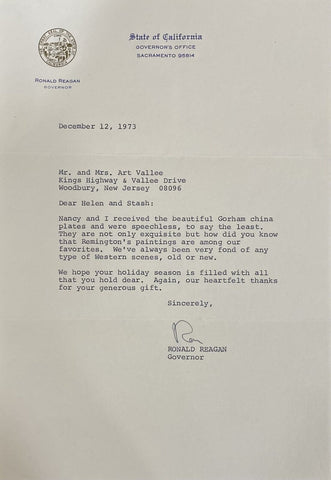 President Ronald Reagan Signed Letter BAS AC22609