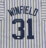 New York Yankees DAVE WINFIELD Signed Custom Replica Pinstripe Jersey AUTO - JSA