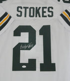 Packers Defensive Back ERIC STOKES Signed Custom Replica White Jersey AUTO - JSA