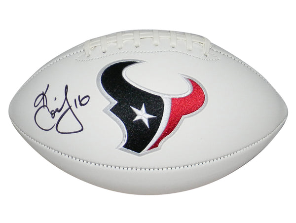 KEKE COUTEE AUTOGRAPHED HOUSTON TEXANS WHTE LOGO FOOTBALL JSA