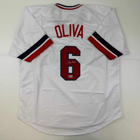 Autographed/Signed Tony Oliva Minnesota White Baseball Jersey Beckett BAS COA