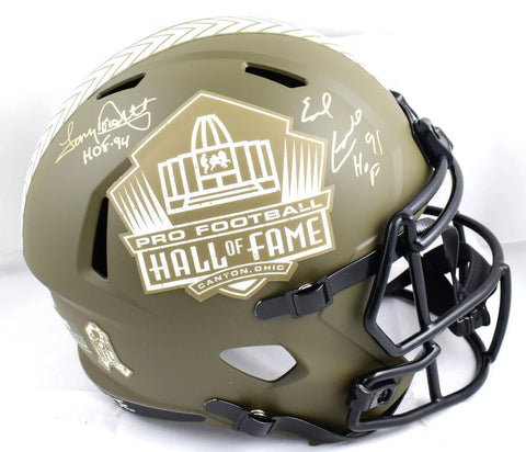 Dorsett/Campbell Autographed F/S Salute to Service Speed Helmet w/HOF- BAW Holo