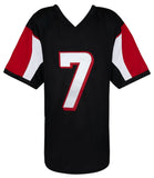 Michael Vick (ATLANTA FALCONS) Signed Black T/B Custom Jersey - (SCHWARTZ COA)