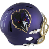 Ray Lewis Autographed Baltimore Ravens F/S 24 Alt Helmet Beckett Witness 51798