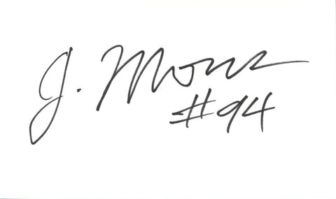 Jarvis Moss Autographed/Signed Denver Broncos Index Card BAS 45310