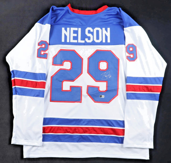 Brock Nelson Signed Team USA Jersey (Beckett) 2026 Gold Medal / Avalanche Center