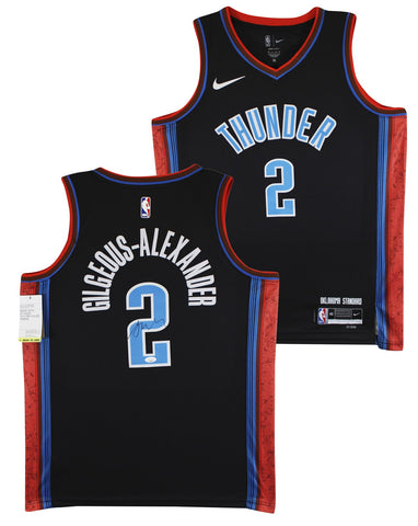 Thunder Shai Gilgeous-Alexander Signed Black Nike City Ed. Jersey JSA #CF72881