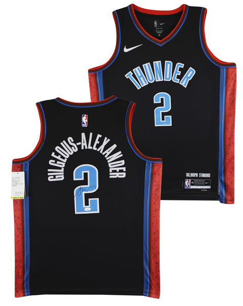 Thunder Shai Gilgeous-Alexander Signed Black Nike City Ed. Jersey JSA #CF72881
