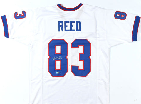 Andre Reed Autographed White Pro Style Jersey w/HOF - Beckett W Hologram *Silver