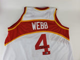 Spud Webb Signed Atlanta Hawks Jersey (Beckett) 1986 Slam Dunk Champion