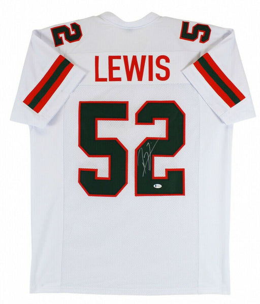 Ray Lewis Signed Miami Hurricanes Jersey (Beckett COA) 13xPro Bowl L.B. Ravens