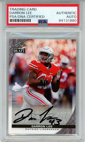 Darron Lee Autographed 2016 Leaf Draft #22 Trading Card PSA Slab 43784