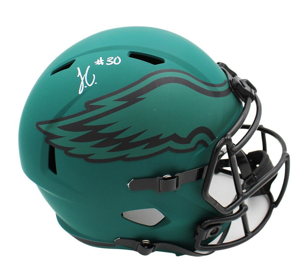 Jihaad Campbell Signed Philadelphia Eagles Speed Full Size Rave NFL Helmet