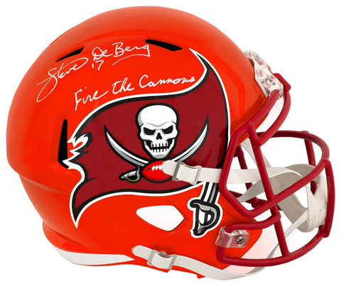 Steve DeBerg Signed Buccaneers FLASH Riddell FS Replica Helmet w/Cannons -SS COA