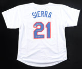 Ruben Sierra Signed Texas Jersey Insc. "4x All Star" & "Rangers H.O.F" (JSA COA)