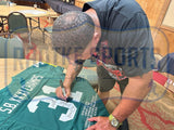 Favre/Rison/Levens/Brown/Freeman Multi-Signed Green Bay Custom Green SB Jersey