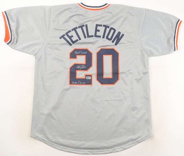 Mickey Tettleton Signed Detroit Tigers Road Jersey Twice Inscribed (Beckett)
