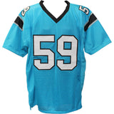 Luke Kuechly Autographed Pro Style Blue Sz XL Jersey Beckett Witness 20510