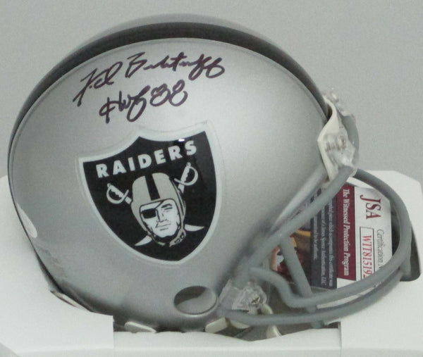 Oakland Raiders FRED BILETNIKOFF Signed Riddell Mini Helmet AUTO w/ HOF 88 JSA