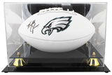 Eagles Randall Cunningham Signed White Panel Logo Football w/ Case BAS Witnessed