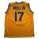 Autographed/Signed Chris Mullin Golden State Yellow Jersey Beckett BAS COA