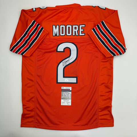 Autographed/Signed D.J. DJ Moore Chicago Orange Football Jersey Beckett JSA COA