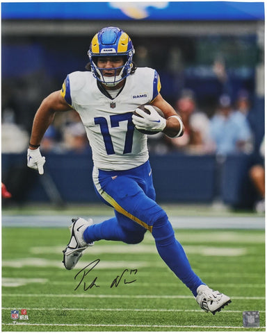 Puka Nacua Los Angeles Rams Autographed 16" x 20" Vertical Running Photograph