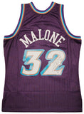 JAZZ KARL MALONE AUTOGRAPHED PURPLE & TEAL AUTHENTIC M&N JERSEY L BECKETT 211884