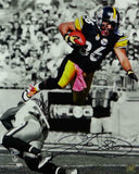Hines Ward Autographed Steelers 16x20 B&W Spotlight PF Photo-Beckett Auth *Black