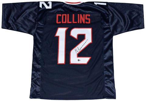 NICO COLLINS AUTOGRAPHED HOUSTON TEXANS 2024 NEW #12 NAVY JERSEY BECKETT