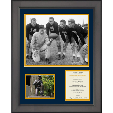 Framed Frank Leahy Hall of Fame Notre Dame Fighting Irish 12"x15" College Photo