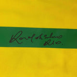Autographed/Signed Ronaldinho Brazil Yellow Soccer Futbol Jersey Beckett BAS COA