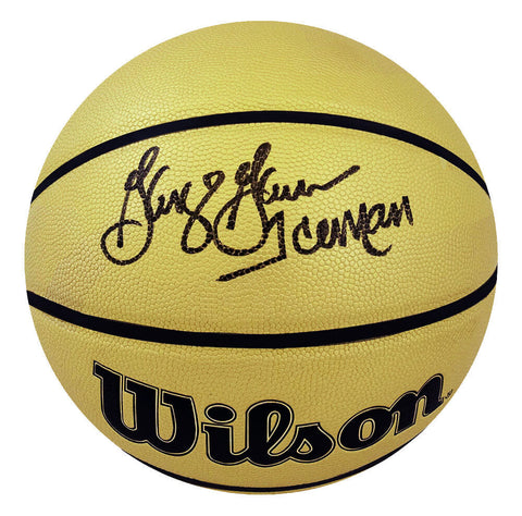 George Gervin Signed Wilson Gold Indoor/Outdoor NBA Basketball w/Iceman (SS COA)