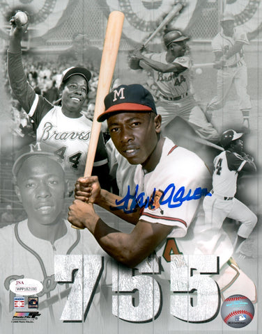 Braves Henry HANK AARON Signed 8x10 AUTO Photo #2 AUTO ~ HOF '82 1957 MVP - JSA
