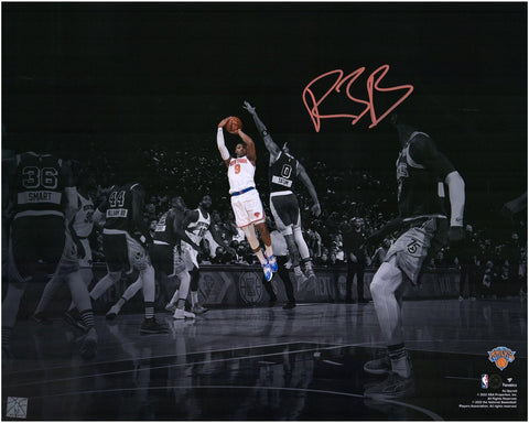 RJ Barrett Knicks Signed 16" x 20" Game Winning Shot vs Celtics Spotlight Photo