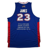 Autographed/Signed LeBron James ASG Stat LE/123 Jersey Upper Deck UDA COA