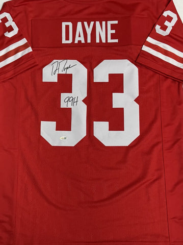 RON DAYNE Signed Custom Replica Red Badgers Jersey AUTO w/ Heisman - JSA