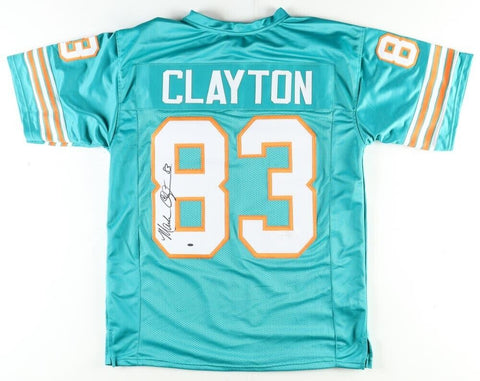 Mark Clayton Signed Miami Dolphins Jersey (OKAuthentics Holo) Pro Bowl Receiver