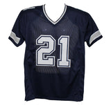 Ezekiel Elliott Autographed/Signed Pro Style Blue XL Jersey Beckett 37017