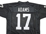 LAS VEGAS RAIDERS DAVANTE ADAMS AUTOGRAPHED BLACK JERSEY BECKETT WITNESS 220595