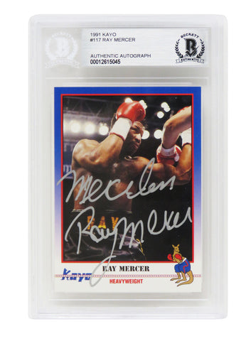 Ray Mercer Autographed 1991 Kayo Boxing Trading Card #117 w/Merciless - Beckett