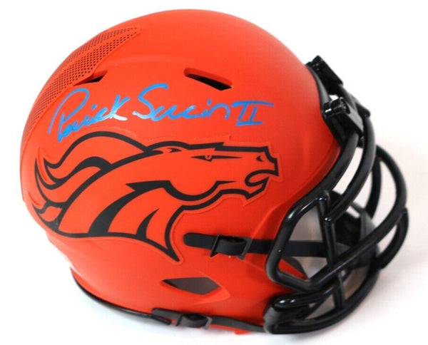Patrick Surtain II Autographed Denver Broncos Orange Rave Mini Helmet BAS COA