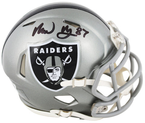 Raiders Michael Mayer Authentic Signed Flash Speed Mini Helmet BAS Witnessed