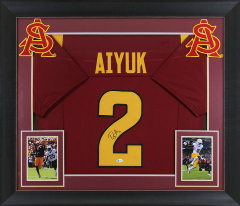 ASU Brandon Aiyuk Authentic Signed Maroon Pro Style Framed Jersey BAS Witnessed