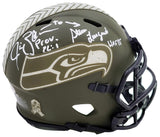 Steve Largent Jim Zorn Auto Seahawks Camo Speed Mini Helmet Salute To Service