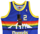 Nuggets Alex English "Career Stat" Signed Blue M&N 87-88 TB Jersey BAS #3W197629