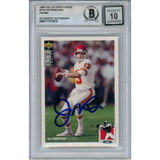 Joe Montana Autographed 1994 Upper Deck #19 Slab Trading Card Beckett 49907