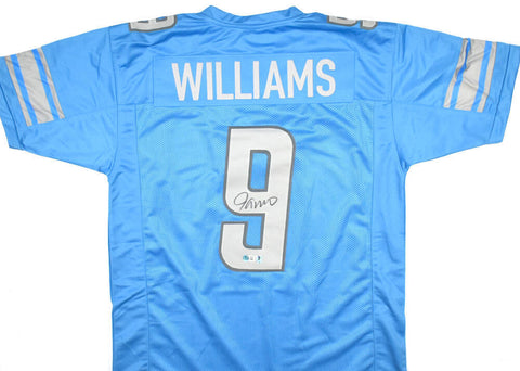 Jameson Williams Autographed Blue Pro Style Jersey *Grey 9 - Beckett W Hologram